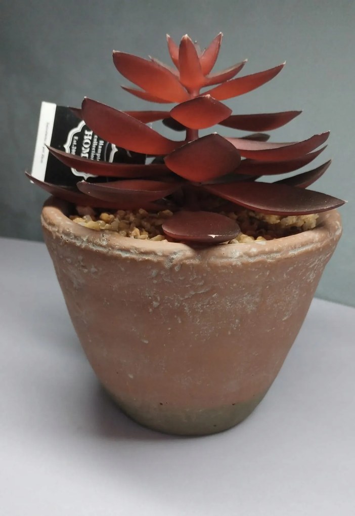 Mesterséges Pozsgás Virág Cserépben Vintage 20 cm