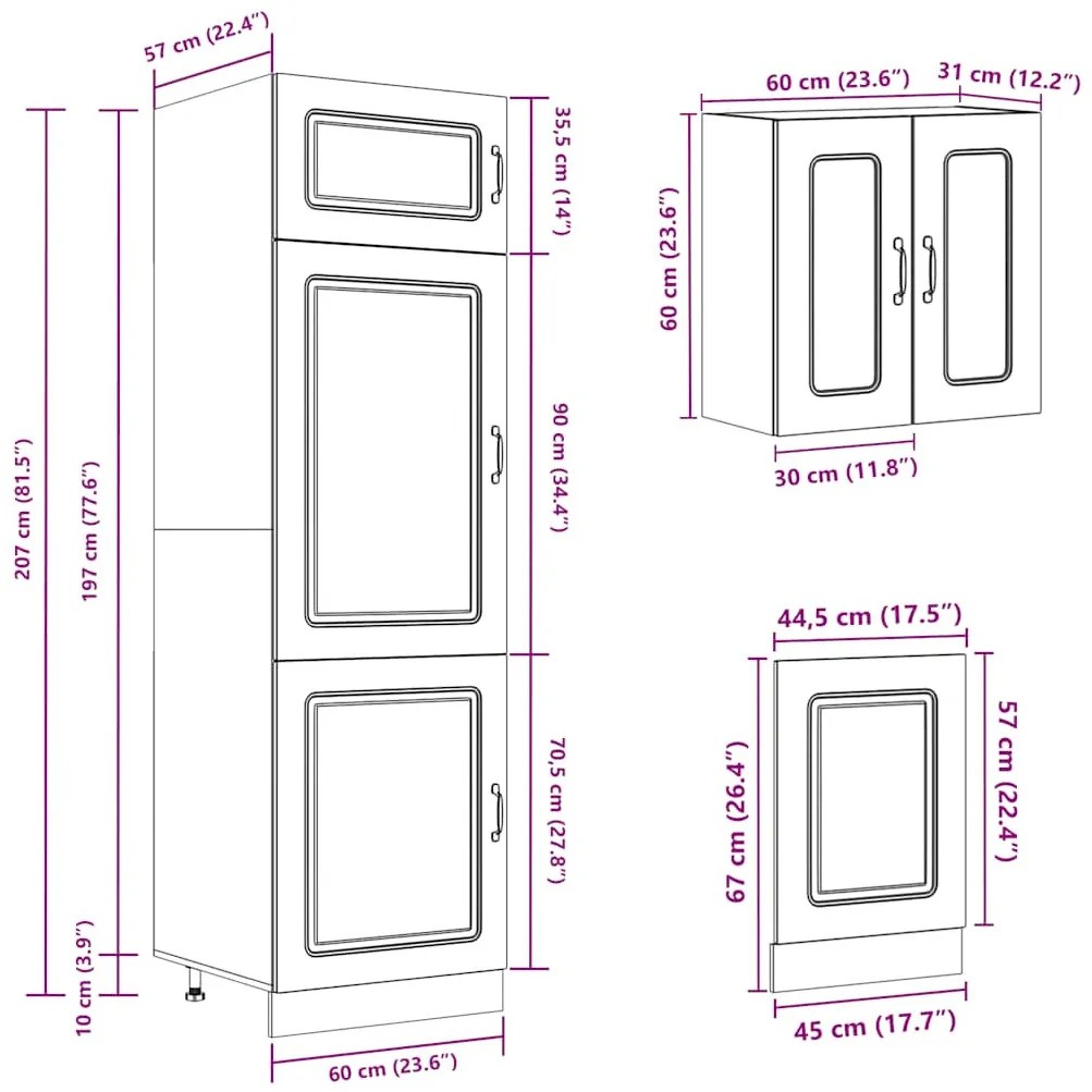 vidaXL 8 részes konyhaszekrény szett Kalmar füstölt tölgy műszaki fa