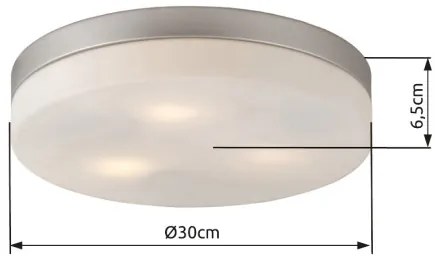 Globo 48403 Mennyezeti matt króm, üveg fehér, ø: 300, H:65, exkl. 3xE27 ILLU 40W 230V