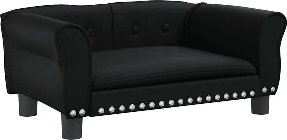 vidaXL fekete műbőr kutyaágy 70 x 45 x 30 cm