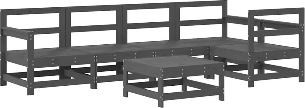 vidaXL 6 részes szürke tömör fenyőfa kerti ülőgarnitúra