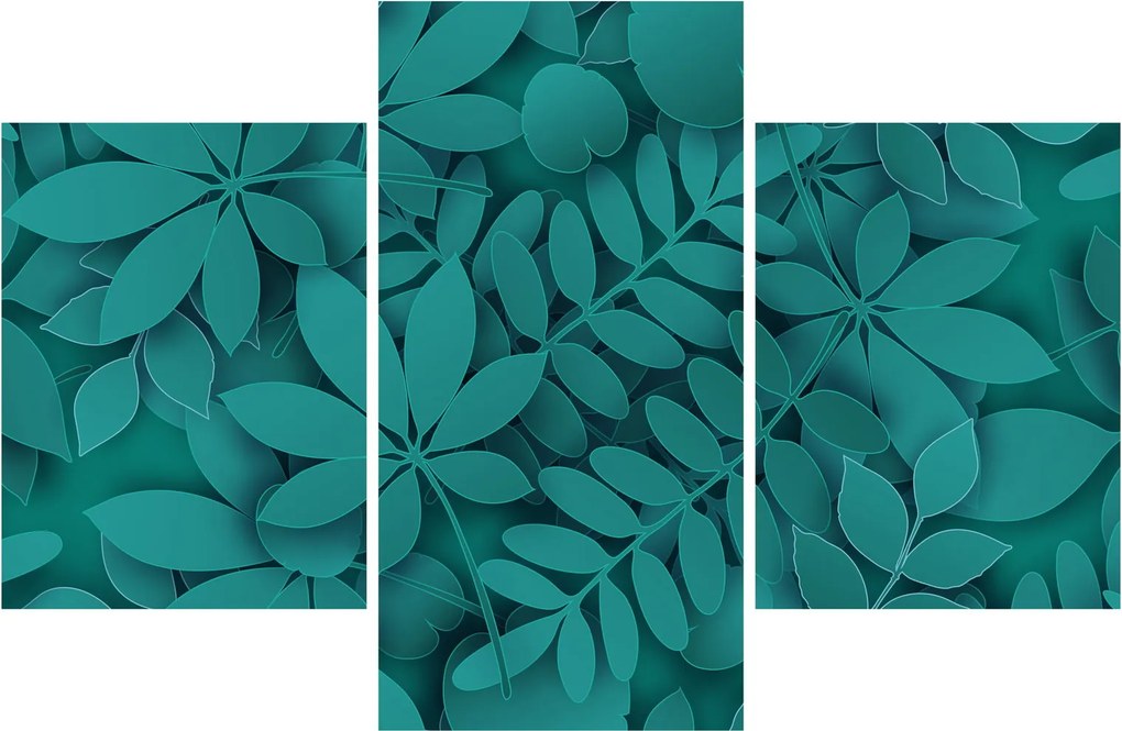 Kép - Türkiz levelek (90x60 cm)