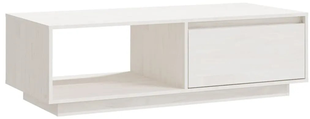 Fehér tömör fenyőfa dohányzóasztal 110 x 50 x 33,5 cm