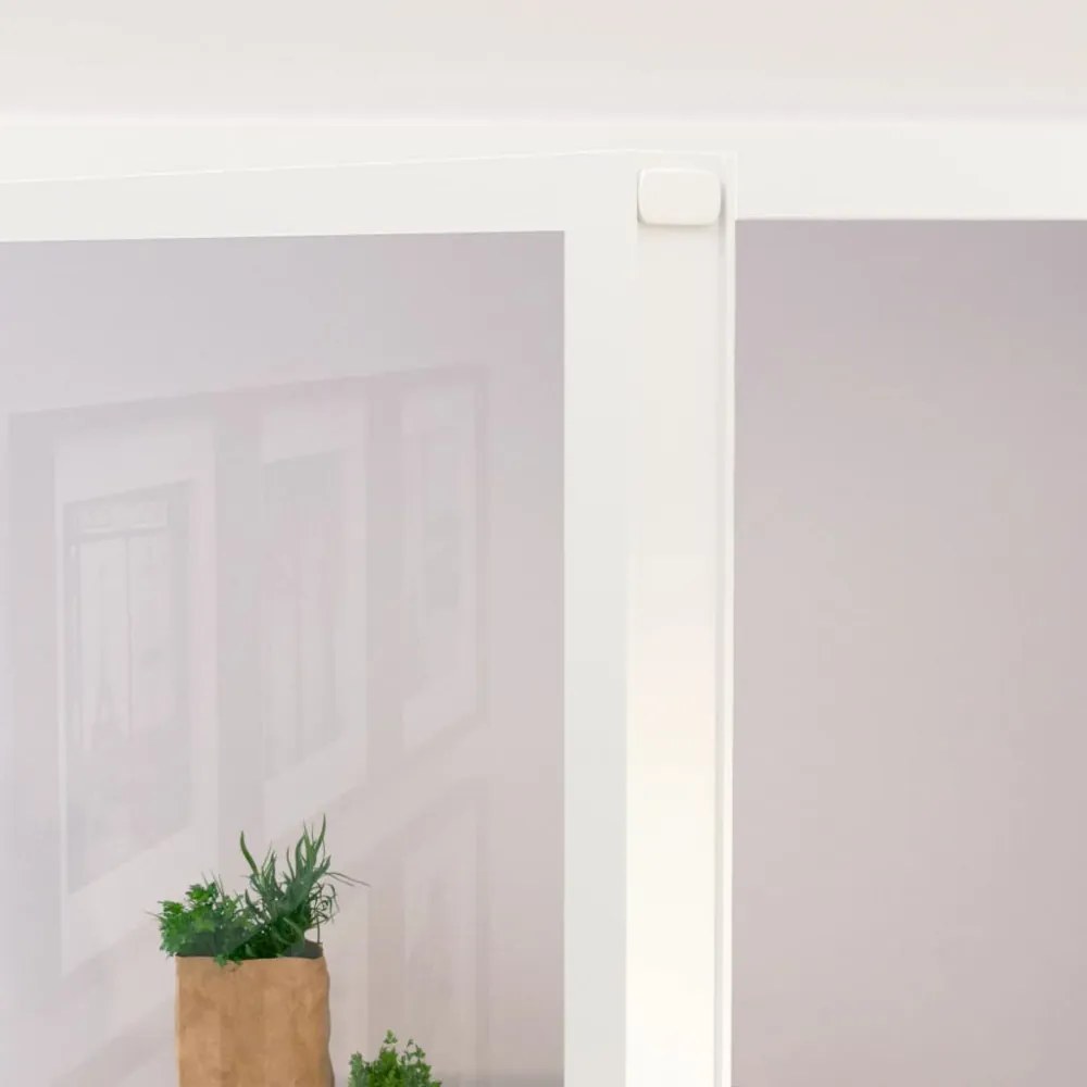 fehér edzett üveg és alumínium vékony beltéri ajtó 83x201,5 cm