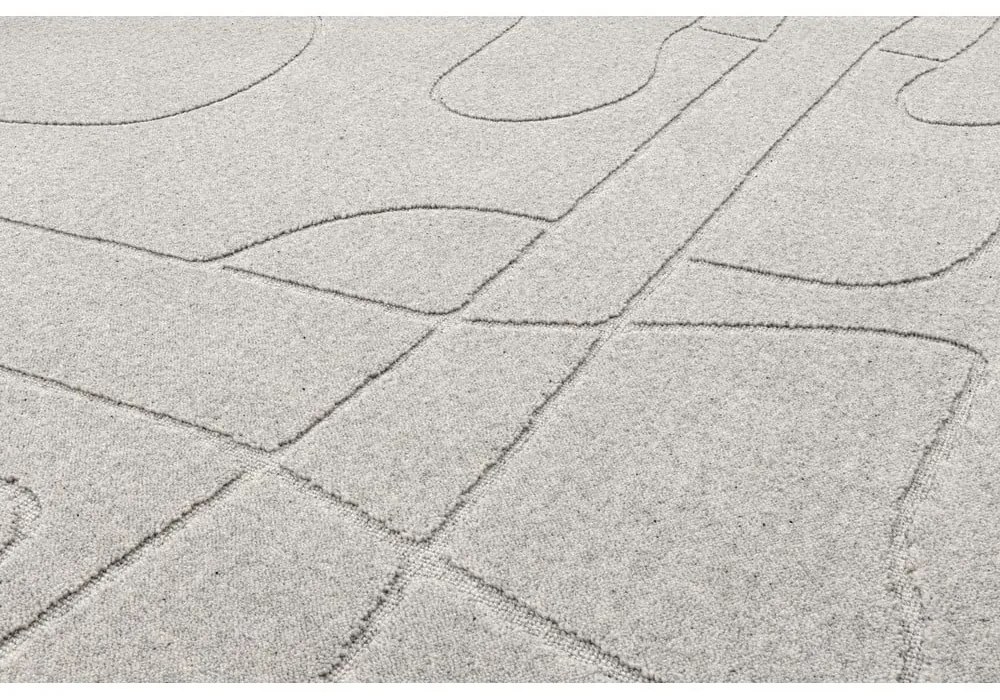 Világosszürke gyapjú szőnyeg 160x230 cm Morphic – Agnella