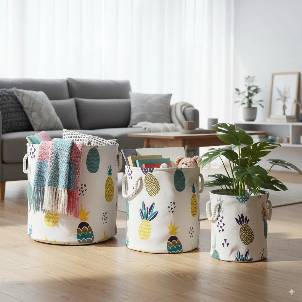 Pöttyös tároló kosár 25 x 30 cm - s méret