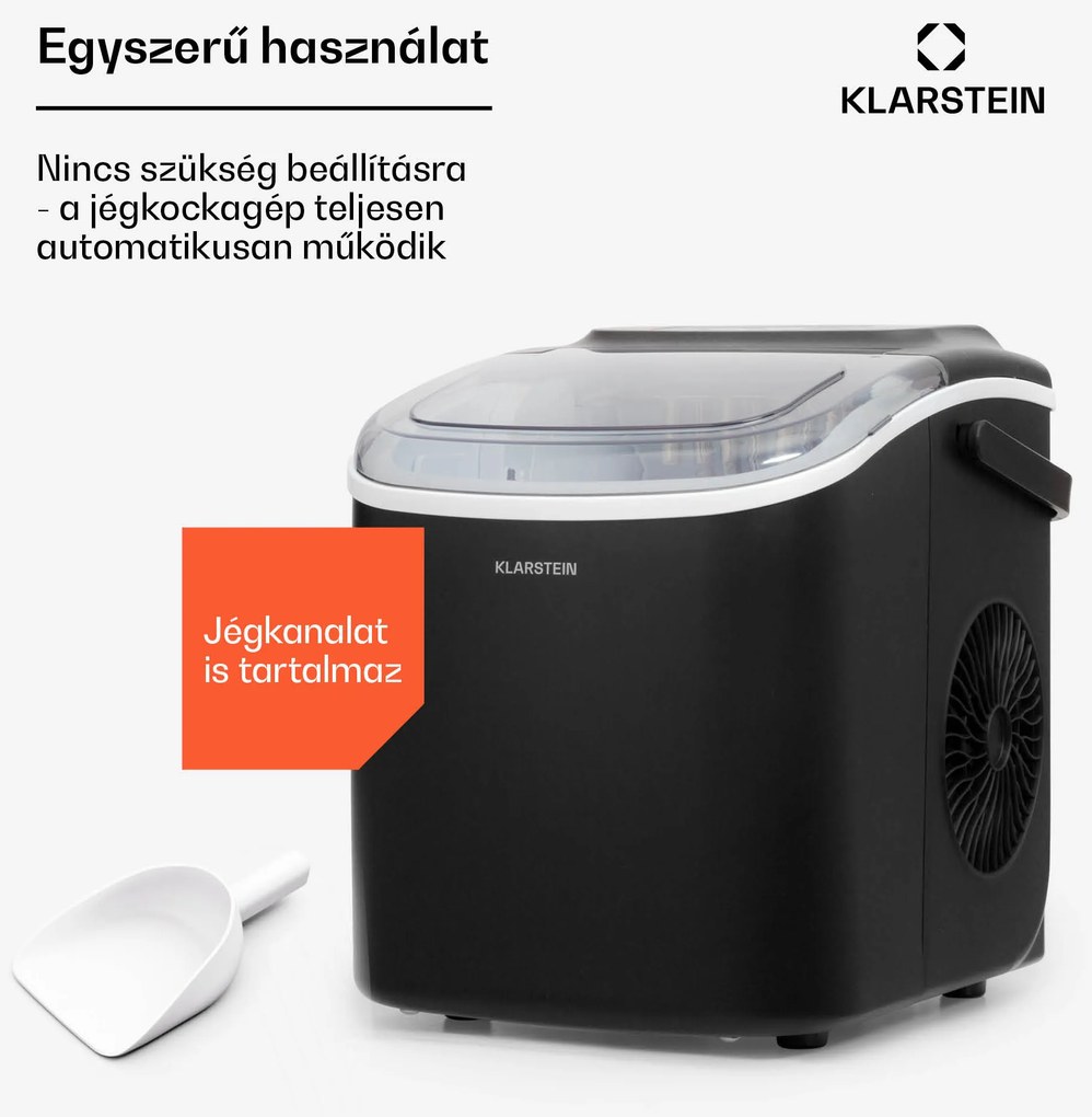 Klarstein Caldwell jégkockakészítő gép Bulleteis 12 kg/24 óra, víztartály: 1,3 l