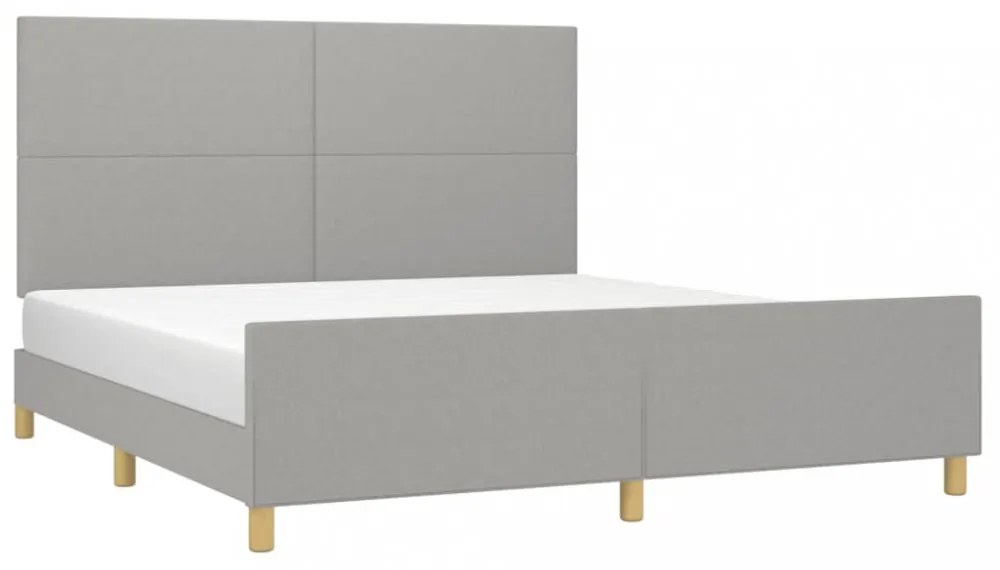 világosszürke szövet ágykeret matrac nélkül 160 x 200 cm