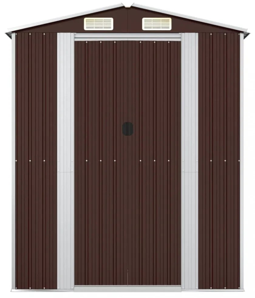 sötétbarna horganyzott acél kerti fészer 192x108x223 cm