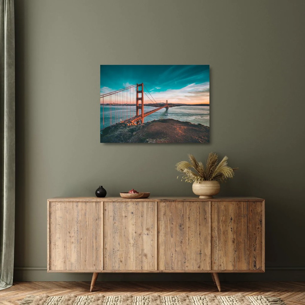 Kép - Golden Gate, San Francisco (üvegen) (70x50 cm)