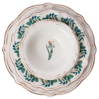 Étkészlet 18 db színes/porcelán