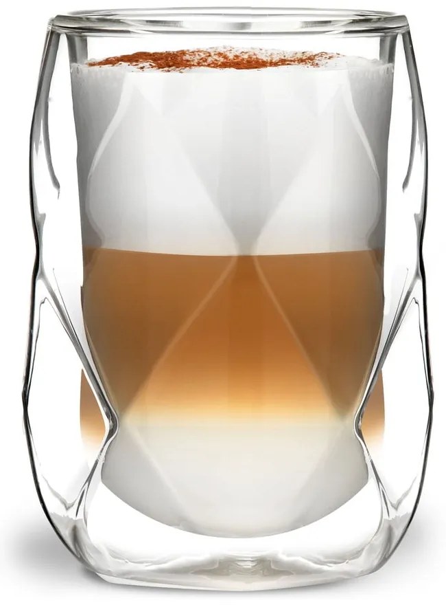Geo 2 db-os duplafalú lattés pohár készlet, 250 ml - Vialli Design