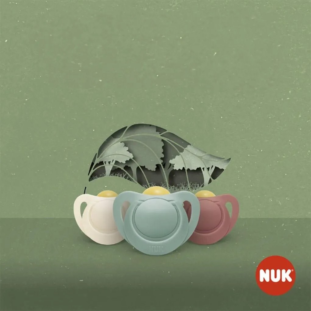 NUK For Nature latex cumi 6-18 h 2 db box piros, vel. 6-18 m