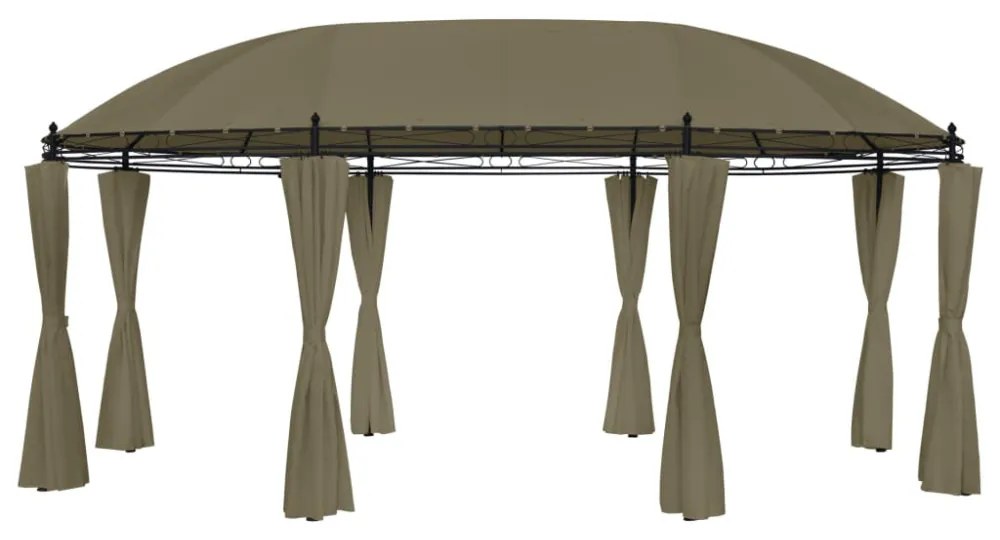 tópszínű pavilon függönyökkel 520 x 349 x 255 cm 180 g/m²