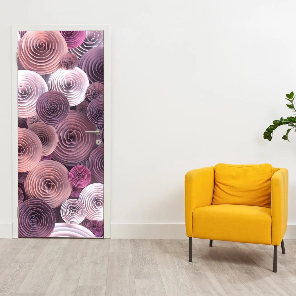 Fotótapéta ajtóra - Absztrakt rózsa virág motívum (95x205cm)