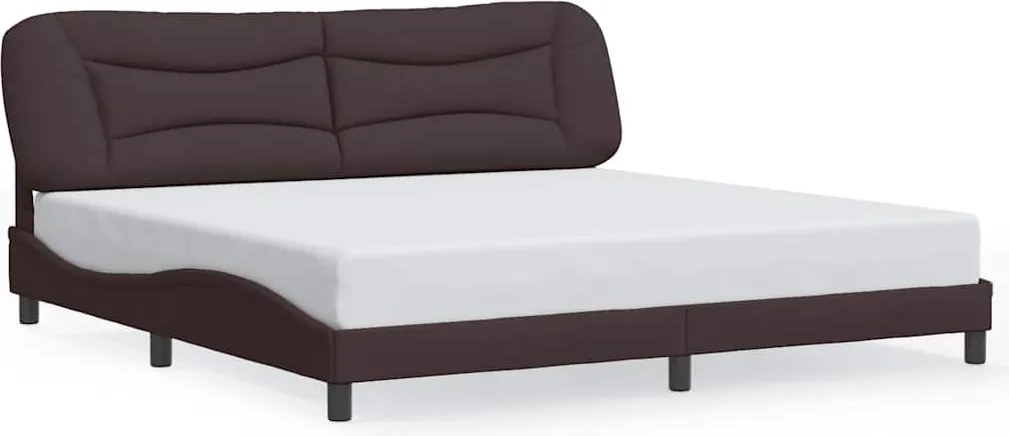 vidaXL sötétbarna szövet ágykeret matrac nélkül Hvar 200 x 200 cm