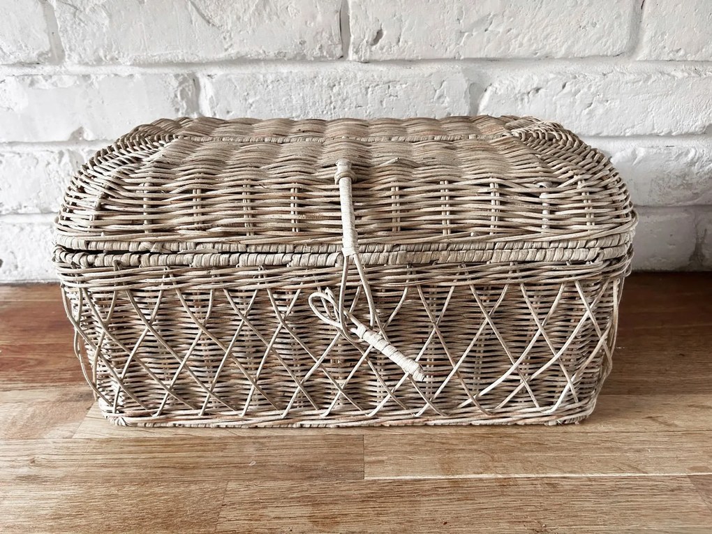 Rattan Kenyértartó Rusztikus Gyémánt Szövésű Hampton Kenyértartó Kosár