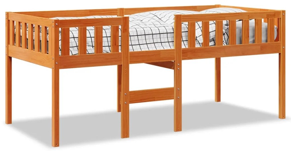 viaszbarna tömör fenyőfa gyerekágy matrac nélkül 75 x 190 cm