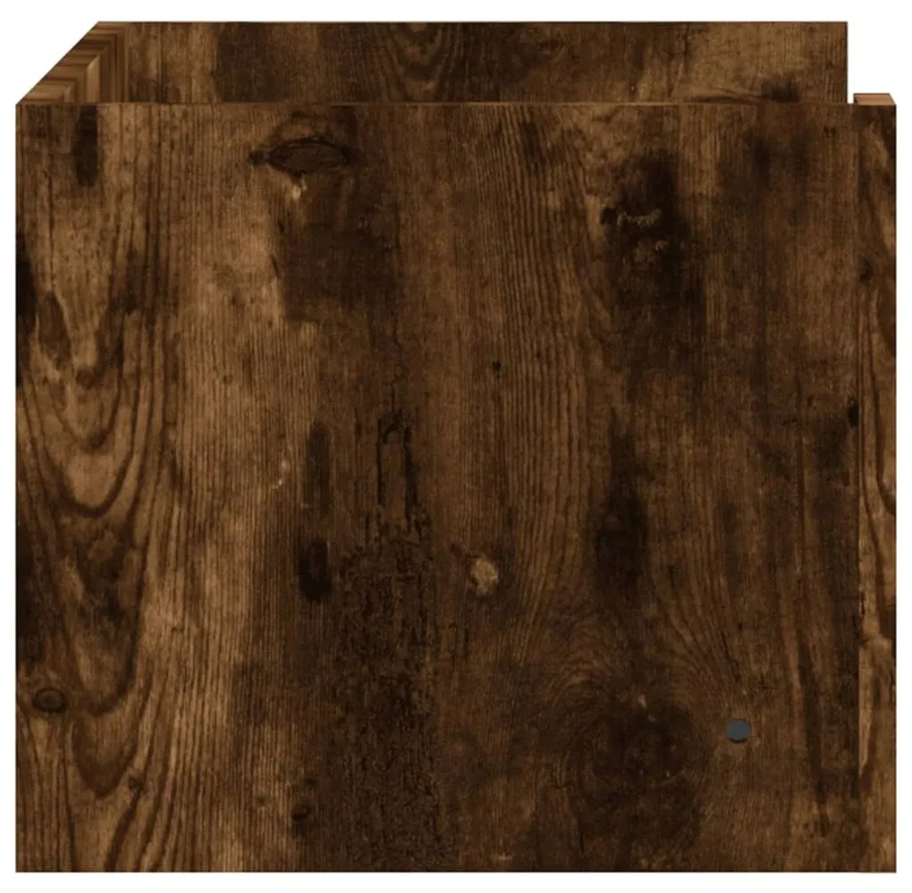 füstölt tölgy színű szerelt fa fali polc 70,5x35x30,5 cm