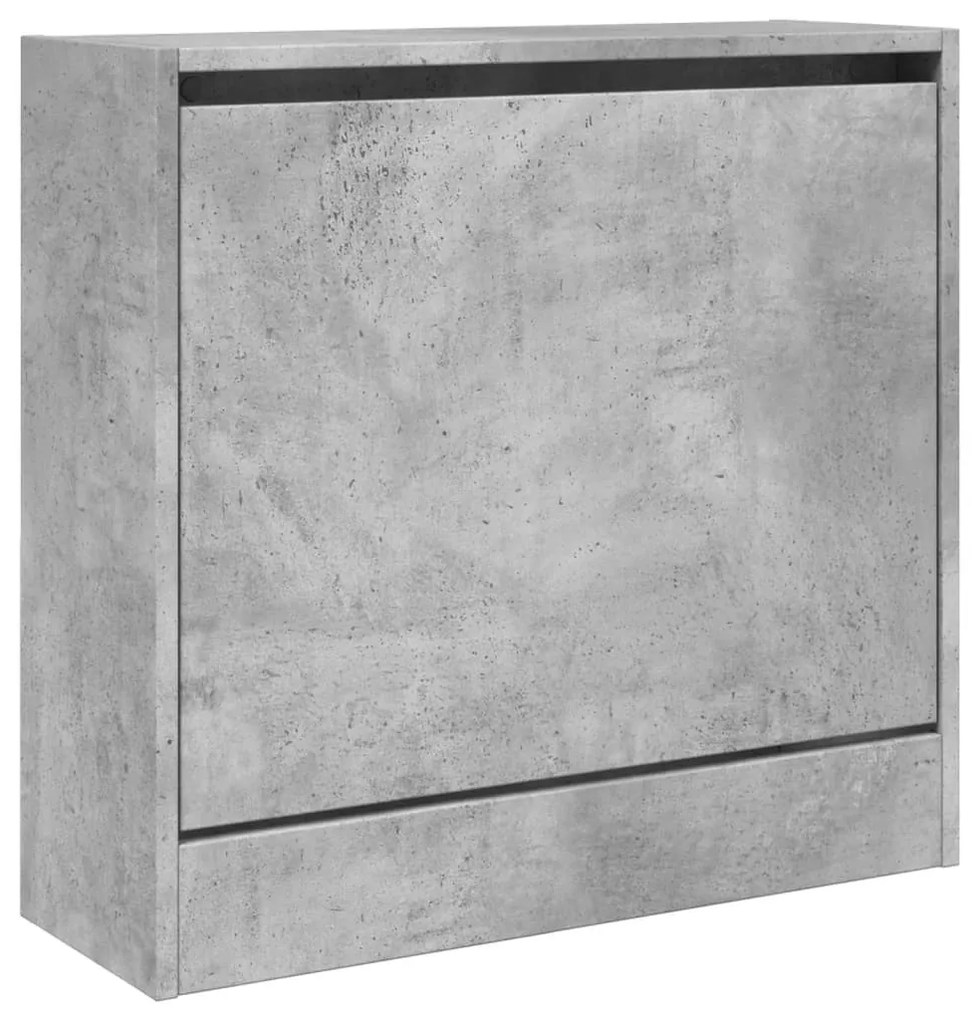 betonszürke szerelt fa cipőszekrény 60 x 21 x 57 cm