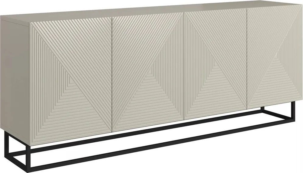 Asha komód 200 cm négyajtós - kasmír / fekete láb