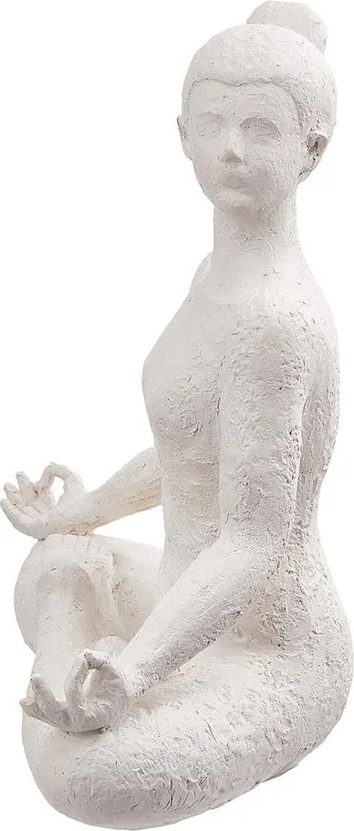 LOTUS dekor szobor, fehér 24cm