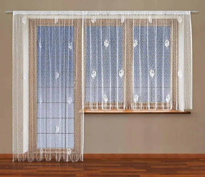 Mg Spagetti Függöny háló zsinór 21323 300x250cm+300x160cm Krém Szett