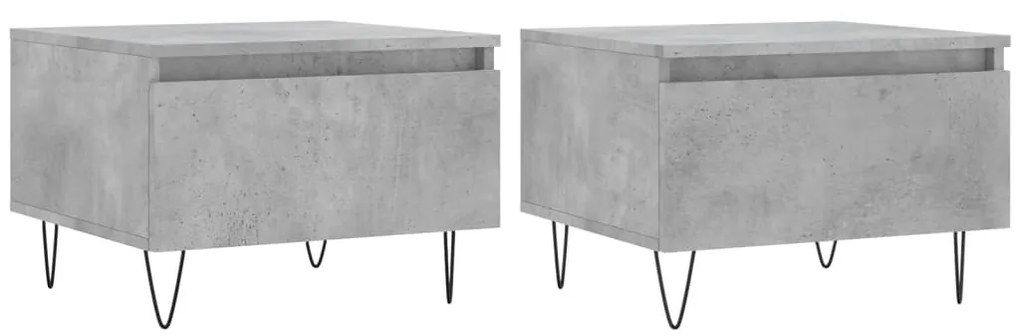 2 db betonszürke szerelt fa dohányzóasztal 50 x 46 x 35 cm