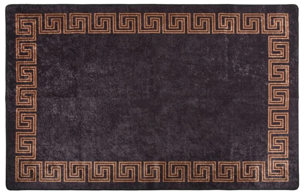 fekete és arany csúszásmentes mosható szőnyeg 80 x 150 cm