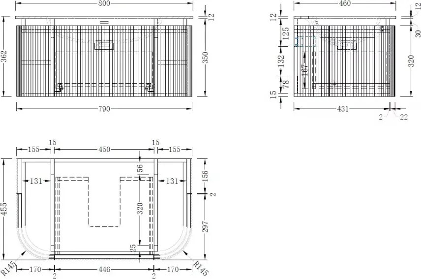 AREZZO design SIERRA 80 cm-es Fürdőszoba alsószekrény 1 fiók, 2 ajtó, dió