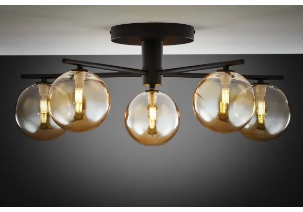 Jupiter 2047 - Felületre szerelhető csillár PRATO 5xG9/10W/230V fekete/bézs