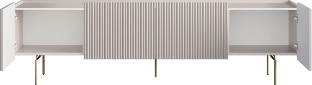 Malmi TV szekrény 200 cm - kasmír / arany lábak