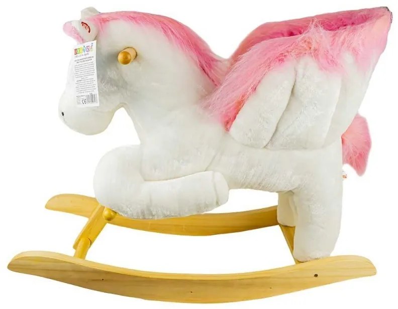 Rózsaszín ló hintaszék kicsiknek, 60x34x45 cm, zenei effektek, biztonsági övek