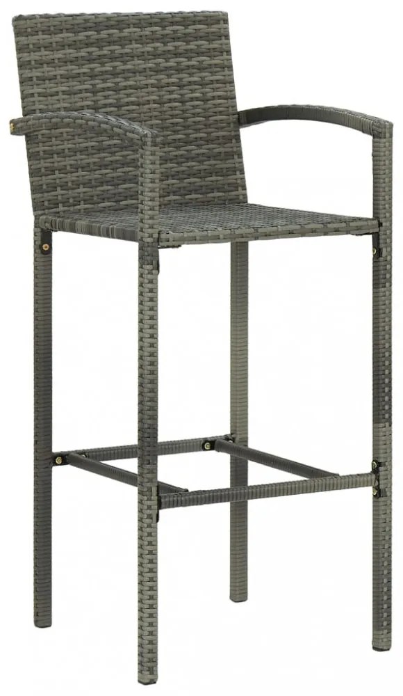 3 részes szürke polyrattan kerti bárszett