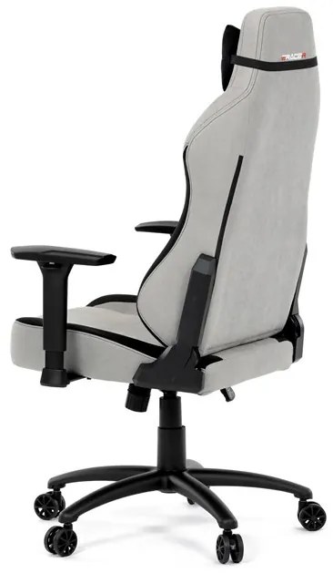 Gamer szék hintamechanikával, ezüst szövetkárpittal. KA-F12 SIL2