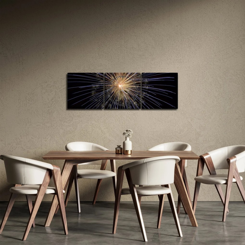 Tűzijáték képe (órával) (90x30 cm)
