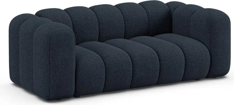 Sötétkék zsenília kanapé 200 cm Lupine – Micadoni