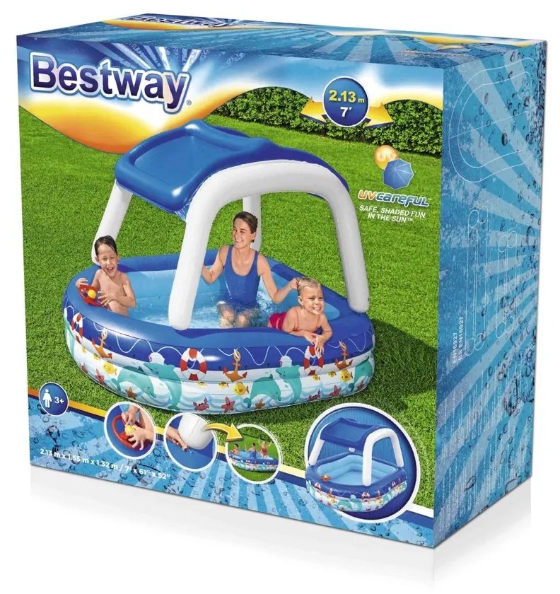 Bestway  Captain Family felfújható medence, 213 x155 x 132 cm