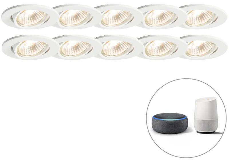 10 db-os készlet intelligens beépíthető spotlámpa fehér dönthető, Wi-Fi-vel, GU10 foglalattal - Cisco