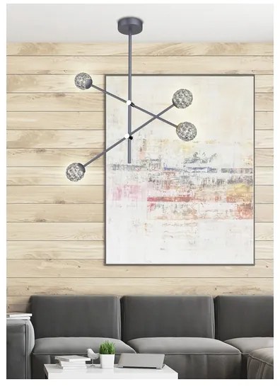 Csillár rúdon PAKSOS 6xG9/5W/230V fekete