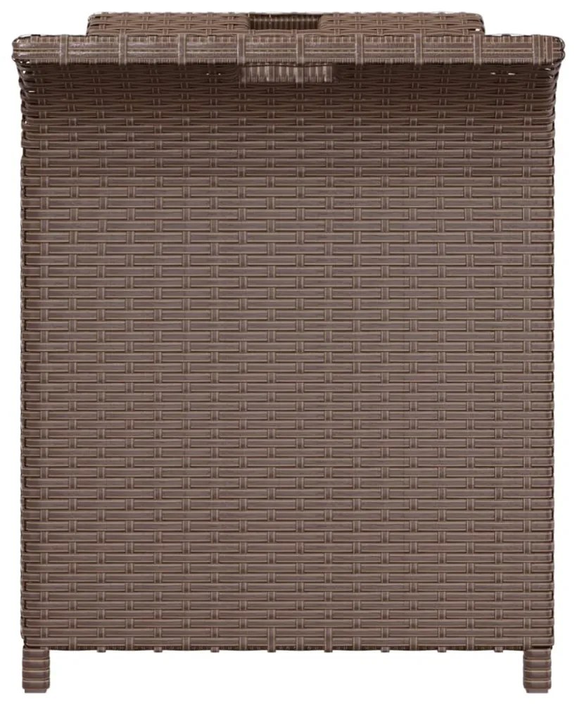 barna polyrattan kerti pad párnával 116 x 46 x 57 cm