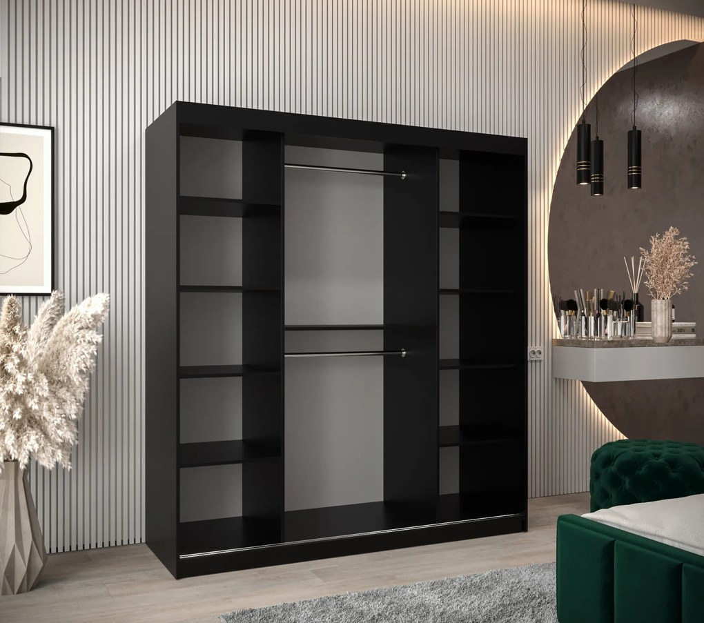 Ruhásszekrény 180 cm Verika 4 180 (fekete + artisan tölgy). 1064294