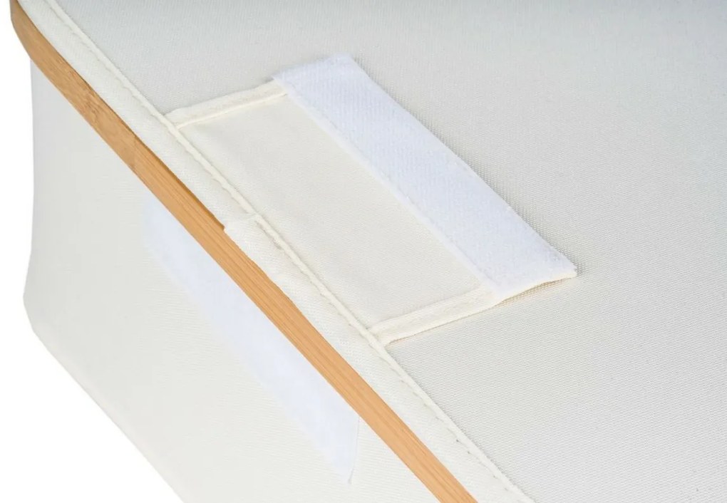 G21 tárolódoboz 30 x 30 x 15 cm, bambusz, fedéllel, bézs