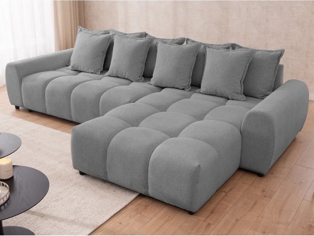 Szürke sarokkanapé (jobb oldali-heverő résszel) Albane – Ropez