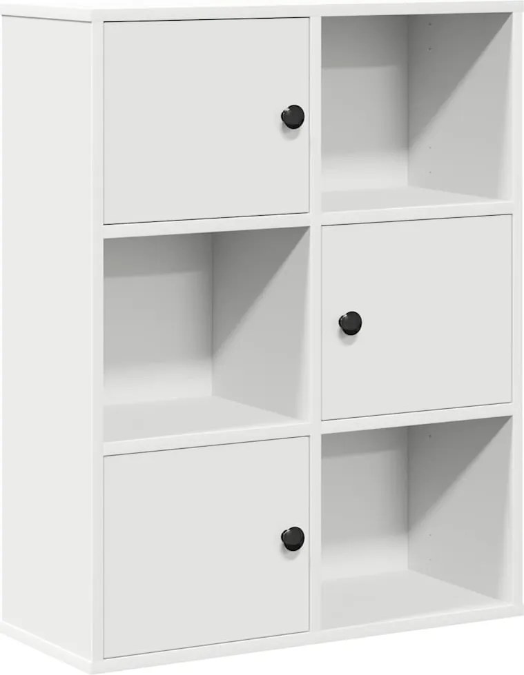 vidaXL fehér szerelt fa könyvespolc 60x24x76,5 cm