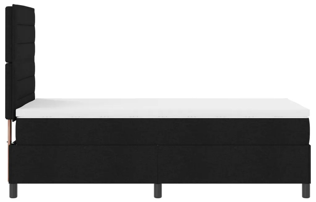 Box Spring Ágy Matrac Fekete 100x200 cm Szövet