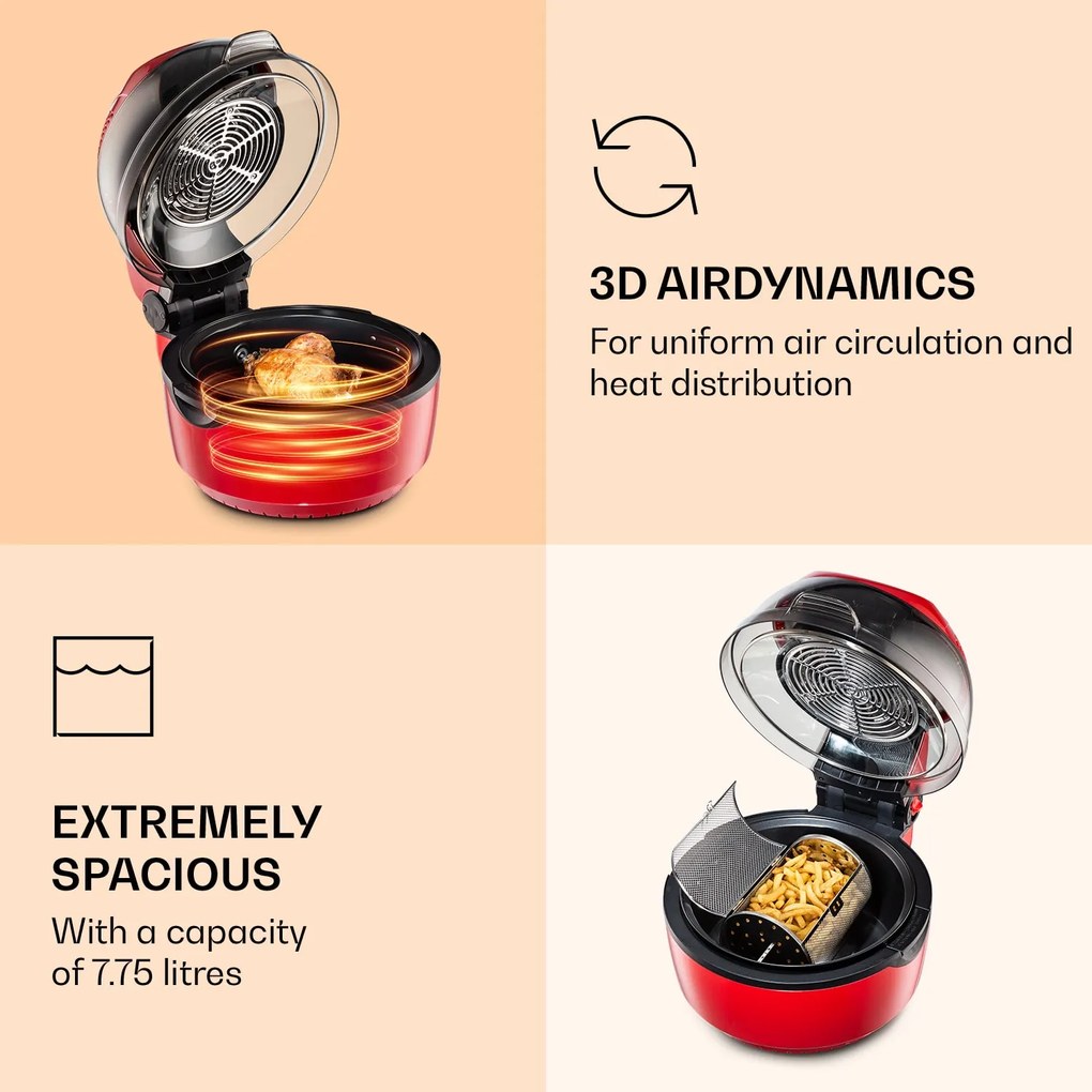 VitAir Smart, forrólevegős fritőz, 1400 W, 7,75 l, 20 program, alkalmazás vezérlés