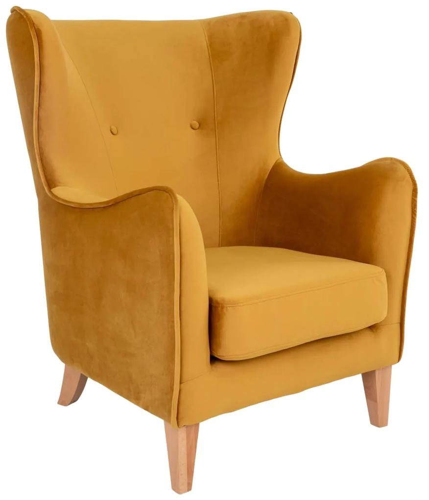 CAMPO sárga bársony fotel