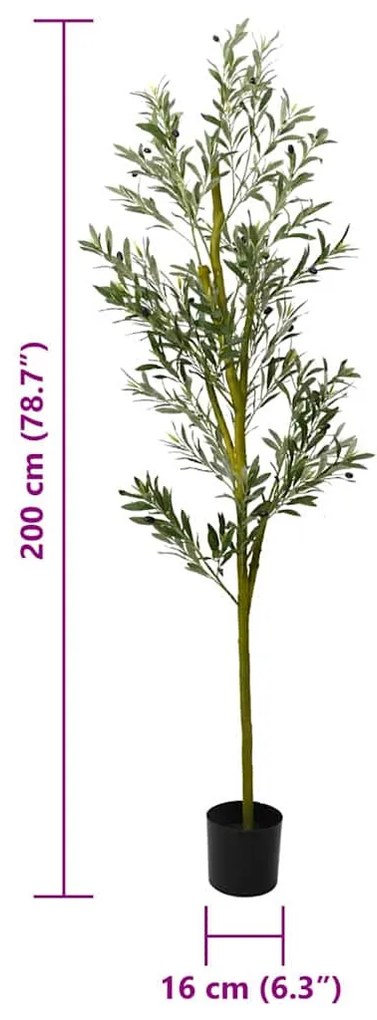 zöld mesterséges olajfa 800 levél 200 cm