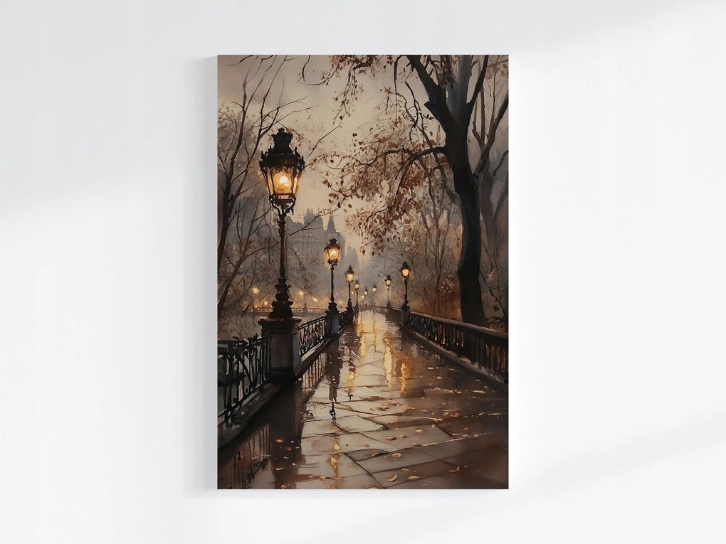 Vászonkép Canvas Tájkép Park Út Sikátor Ösvény Este 40x60